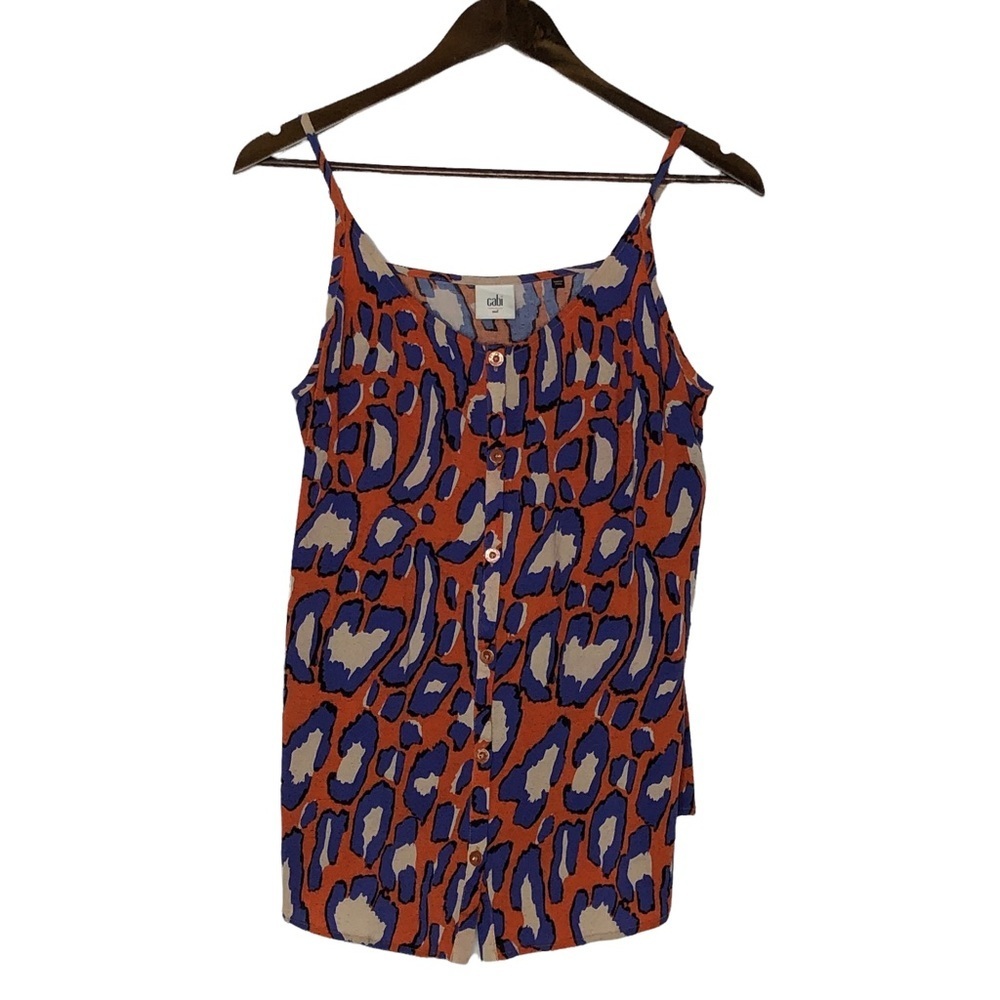 Cabi Leopard Print Button Down‎ Isla Cami Size Medium
